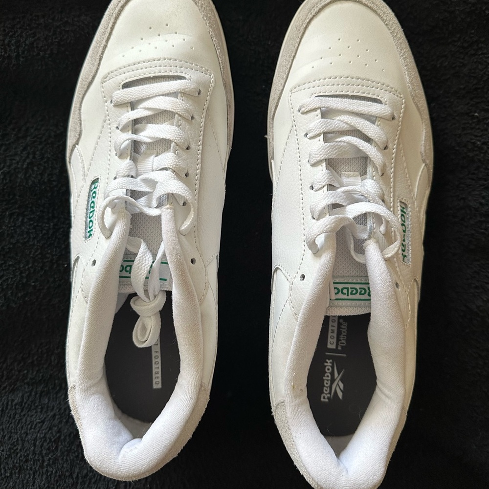 Reebok Men's White and Green Sneakers